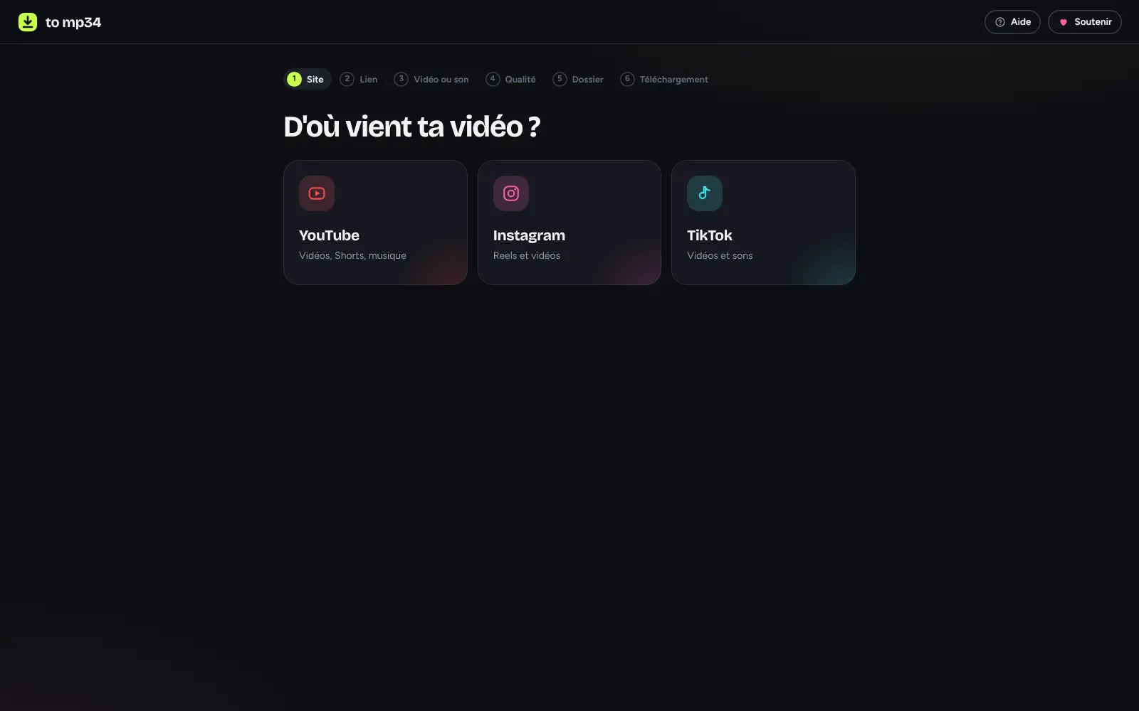 Choix du site : YouTube, Instagram ou TikTok